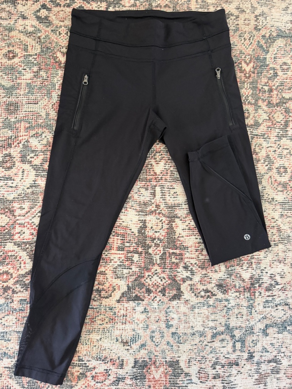 Lululemon Black Athletic Leggings with Zipper Pockets